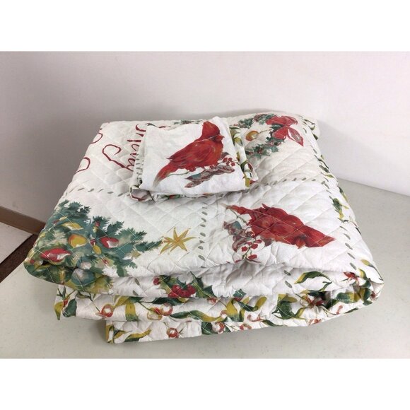 Christmas Tree Comforter Set Full Queen Holiday Quilt Pillow Shams - Picture 1 of 10